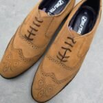Premium Genuine Suede Leather Oxford Brogue Shoes, Wingtip Design, Lace-up photo review